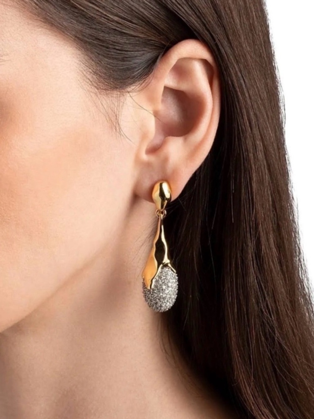 ALEXIS BITTAR Solanales Crystal Teardrop Earrings Gold Clear JN27